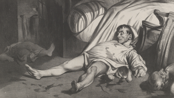 Fragmento, Rue Transnonain, 15 Abril, 1834, Honoré Daumier.